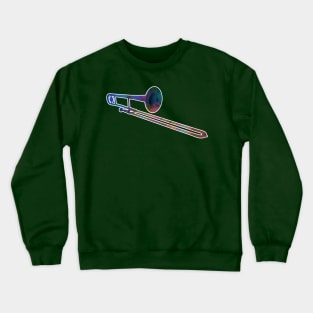 Trombone Silhouette: Rainbow Watercolor Crewneck Sweatshirt